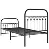 vidaXL Metal Bed Frame without Mattress with Footboard Black 75x190cm