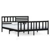 vidaXL Bed Frame without Mattress Black Double Solid Wood