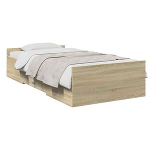 vidaXL Bed Frame with Storage Sonoma Oak 80 x 200 cm Engineered Wood