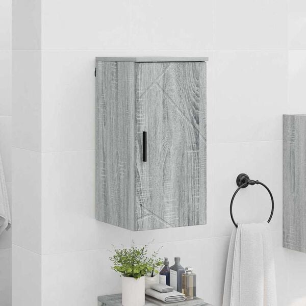 vidaXL Bathroom Cabinet Wall-mounted Grey Sonoma 30 x 31.5 x 61 cm