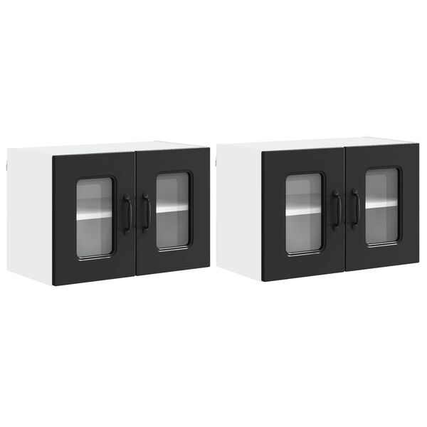 vidaXL Kitchen Cabinet with Storage Kalmar 2 pcs Black 60 x 31 x 40 cm