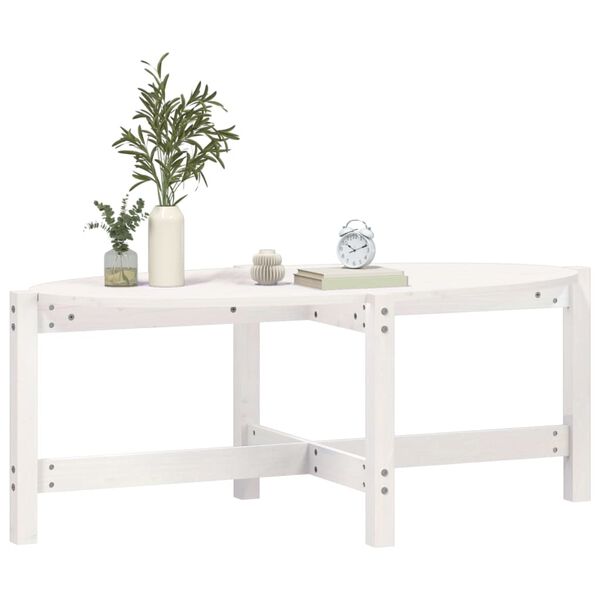 vidaXL Coffee Table White 118x63x45 cm Solid Wood Pine
