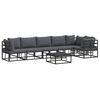 vidaXL Garden Sofa Set 7 pcs Black Aluminium