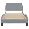 vidaXL Bed Frame "Dover" Light Grey 90x190 cm Single Fabric