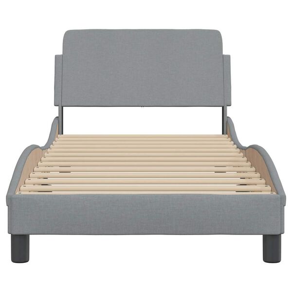 vidaXL Bed Frame "Dover" Light Grey 90x190 cm Single Fabric