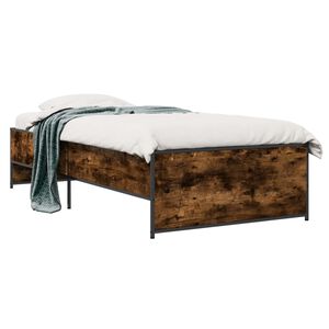 vidaXL Bed Frame Smoked Oak 80 x 200 cm Engineered Wood