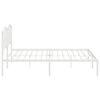 vidaXL Metal Bed Frame without Mattress with Headboard White 193x203cm