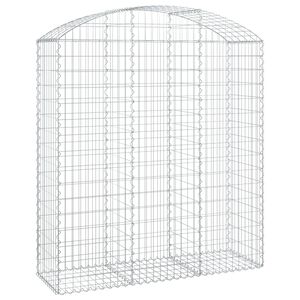 vidaXL Arched Gabion Basket 150x50x160/180 cm Galvanised Iron
