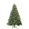 vidaXL Artificial Christmas Tree with 300 LEDs Green 210 cm PE and PVC