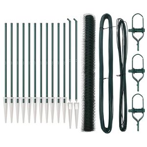 vidaXL Fence Post Green 25 x 1.6 m (36 mm mesh) Steel and PVC