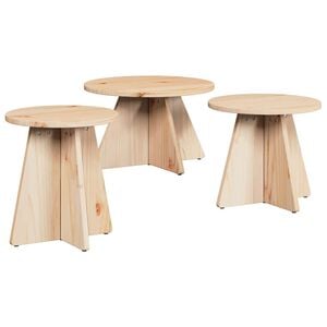 vidaXL Coffee Table 3 pcs Natural