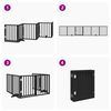 vidaXL Dog Gate with Door Foldable 6 Panels Black 300 cm Poplar Wood
