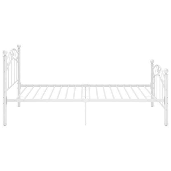 vidaXL Bed Frame without Mattress White Metal 100x200 cm