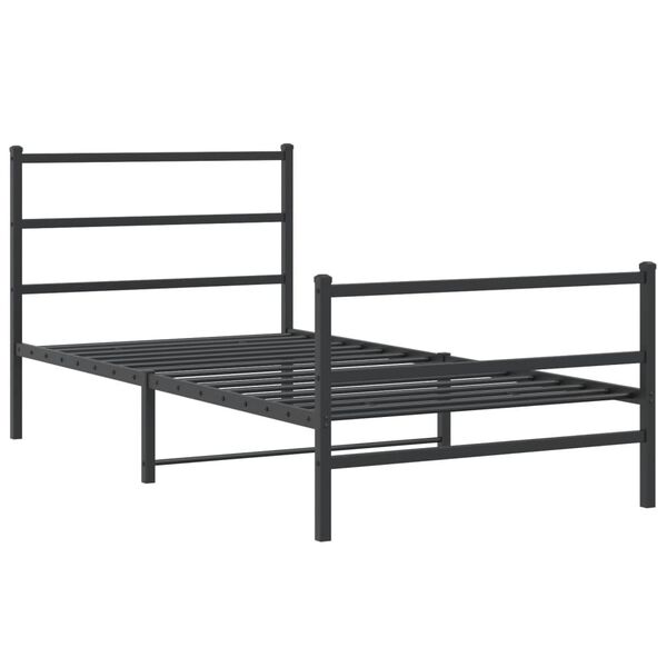 vidaXL Metal Bed Frame without Mattress with Footboard&nbsp;Black 100x200cm