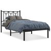 vidaXL Metal Bed Frame without Mattress with Headboard Black 80x200cm