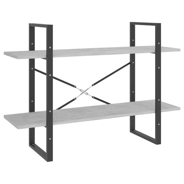 vidaXL 5-Tier Book Cabinet Concrete Grey 100x30x175 cm Engineered Wood