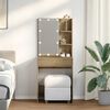 vidaXL Dressing Table with LED Artisan Oak 60x40x140 cm