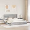 vidaXL Storage Bed Grey Sonoma 200 x 200 cm Engineered Wood