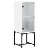 vidaXL Side Cabinet with Glass Doors White 35x37x100 cm