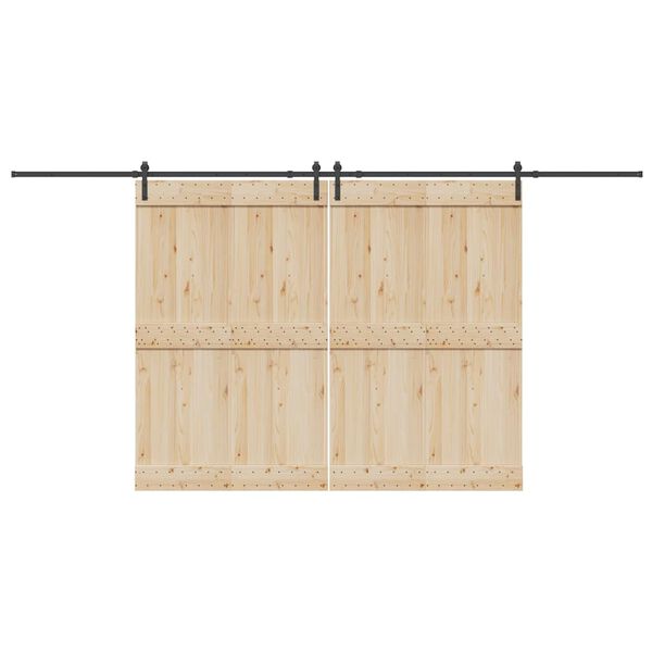 vidaXL Sliding Door Hardware Kit 427 cm Steel Black