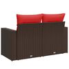 vidaXL Garden Sofa with Cushions 2-Seater Brown Poly Rattan
