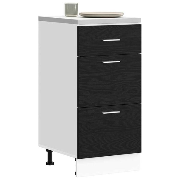 vidaXL Kitchen Base Cabinet with Drawer Black Oak 40 x 46 x 81.5 cm