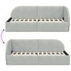 vidaXL Corner Bed Frame Light Grey 90 cm x 190 cm Velvet