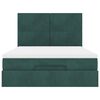 vidaXL Ottoman Bed with Mattresses Dark Green 140x190cm Velvet
