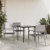 vidaXL 5 Piece Garden Dining Set Grey and Black Poly Rattan and Steel