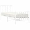 vidaXL Metal Bed Frame without Mattress with Footboard White 75x190cm