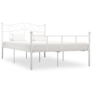 vidaXL Bed Frame without Mattress White Metal 140x200 cm