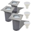 vidaXL Ground Light | Set of 3 | Silver and grey