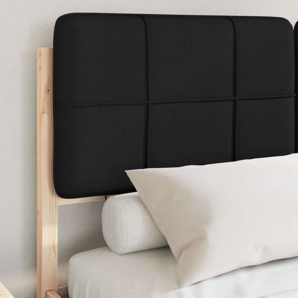 vidaXL Bed Frame with Upholstered Headboard Black 140 x 190 cm
