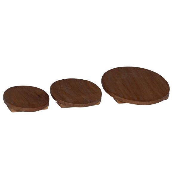 vidaXL Plant Stool 3 pcs Brown Mahogany Wood
