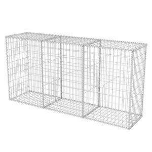 vidaXL Gabion Basket Galvanised Steel 200x50x100 cm