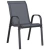 vidaXL Stackable Garden Chairs 2 pcs Grey Textilene Fabric