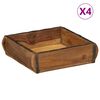 vidaXL Tray 4 pcs Brown 29 x 31 x 10 cm Solid Reclaim Wood