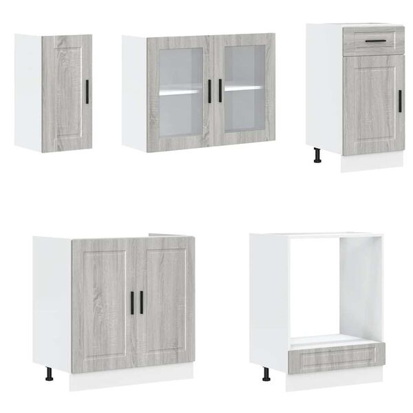 vidaXL 8 Piece Kitchen Cabinet Set Kalmar Grey Sonoma Engineered Wood