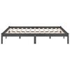 vidaXL Bed Frame without Mattress Grey Solid Wood Super King Size