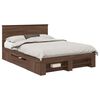 vidaXL Bed Frame with Headboard Brown Oak 140 x 200 cm Engineered Wood