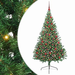 vidaXL Artificial Pre-lit Christmas Tree Green 180 cm PVC