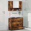 vidaXL Bathroom Furniture Set with Drawer with Shelf 2 pcs Smoked Oak
