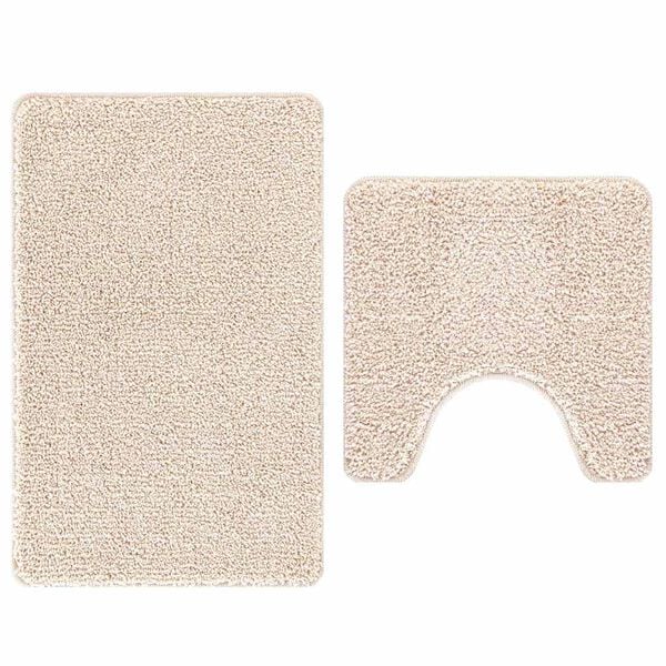 vidaXL Anti-slip Bath Mat Set 2 pcs Cream PP