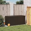 vidaXL Garden Storage Box with Wheels Brown 283L Poly Rattan