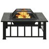 vidaXL Fire Pit with Poker 79x79x46.5 cm XXL Steel