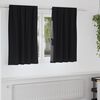 vidaXL Blackout Curtains with Rings 2 pcs Black 140 x 140 cm Polyester