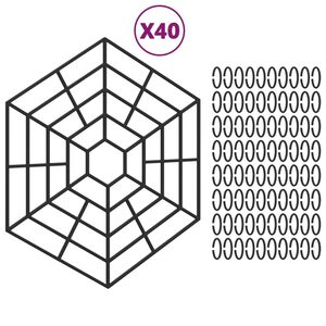 vidaXL Pond Protections 40pcs Black Polypropylene