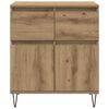 vidaXL Sideboard Artisan Oak 60 x 35 x 70 cm Engineered Wood and Iron