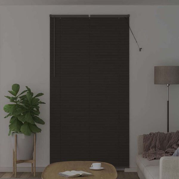 vidaXL Window Blind with Curtains Manual Dark grey Aluminium