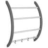 vidaXL Towel Rack with Hooks Silver 56x16x72 cm Aluminium
